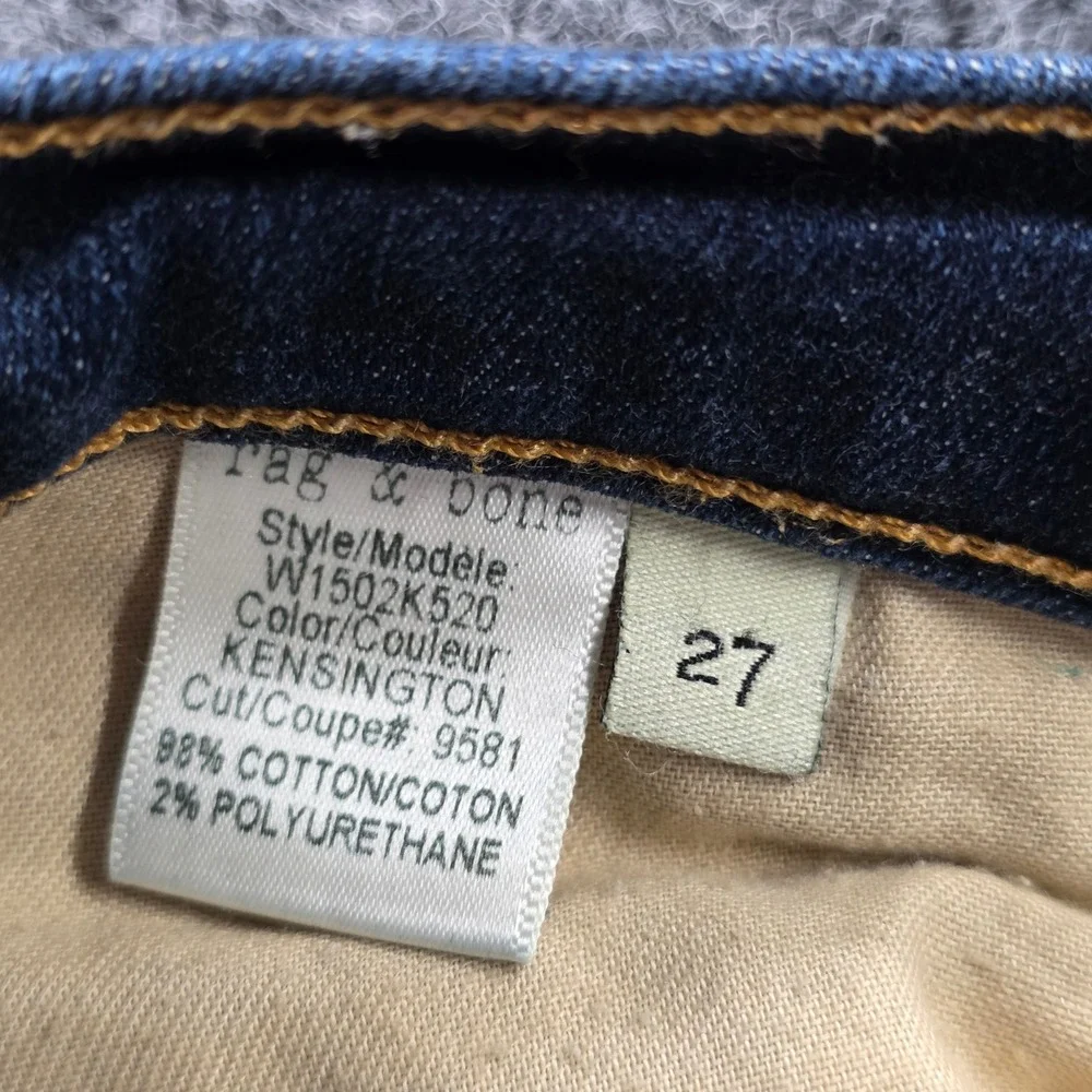 Rag & Bone Skinny Jeans Kensington Dark Wash Denim USA Made Size‎ 27 Blue Womens